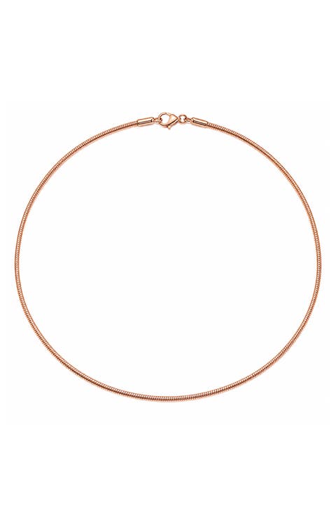 18k Rose Gold Plated Snake Chain Necklace