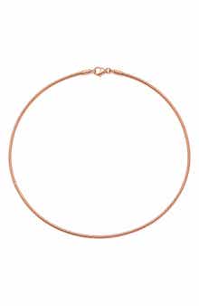 18k Rose Gold Plated Snake Chain Necklace