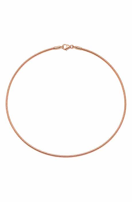 18k Rose Gold Plated Snake Chain Necklace