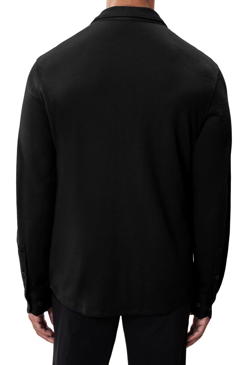 Milo Knit Button-Up Shirt, Alternate, color, BLACK