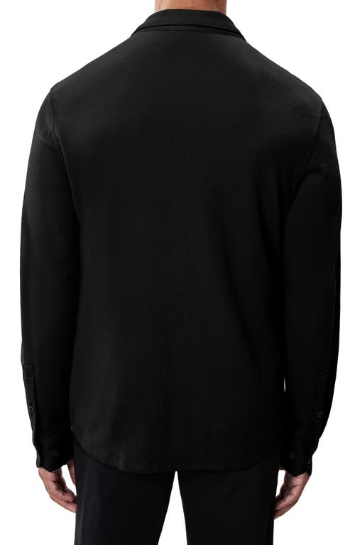 Robert Barakett Milo Knit Button-up Shirt In Black