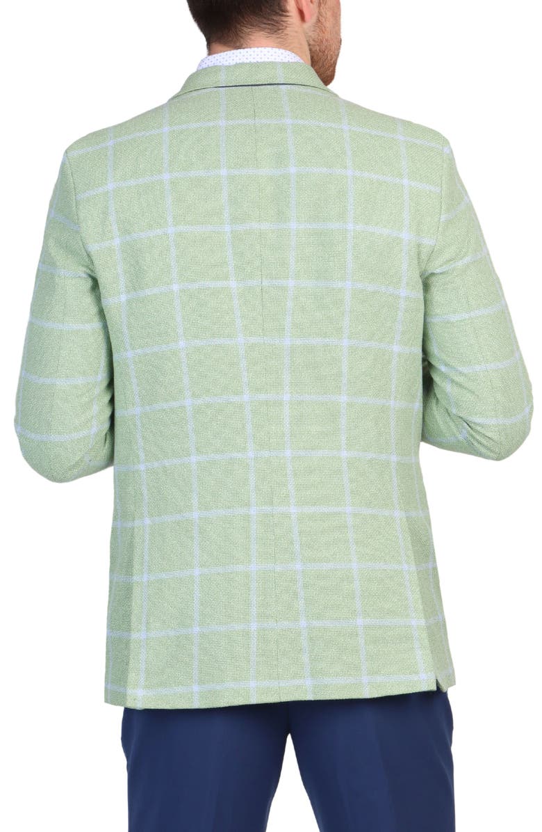 TailorByrd Textured Yarn Dyed Windowpane Sport Coat, Alternate, color, Olive