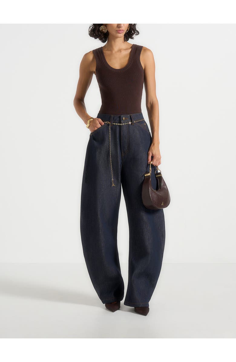 Manière De Voir Enora Hourglass Jean With Chain, Alternate, color, Indigo