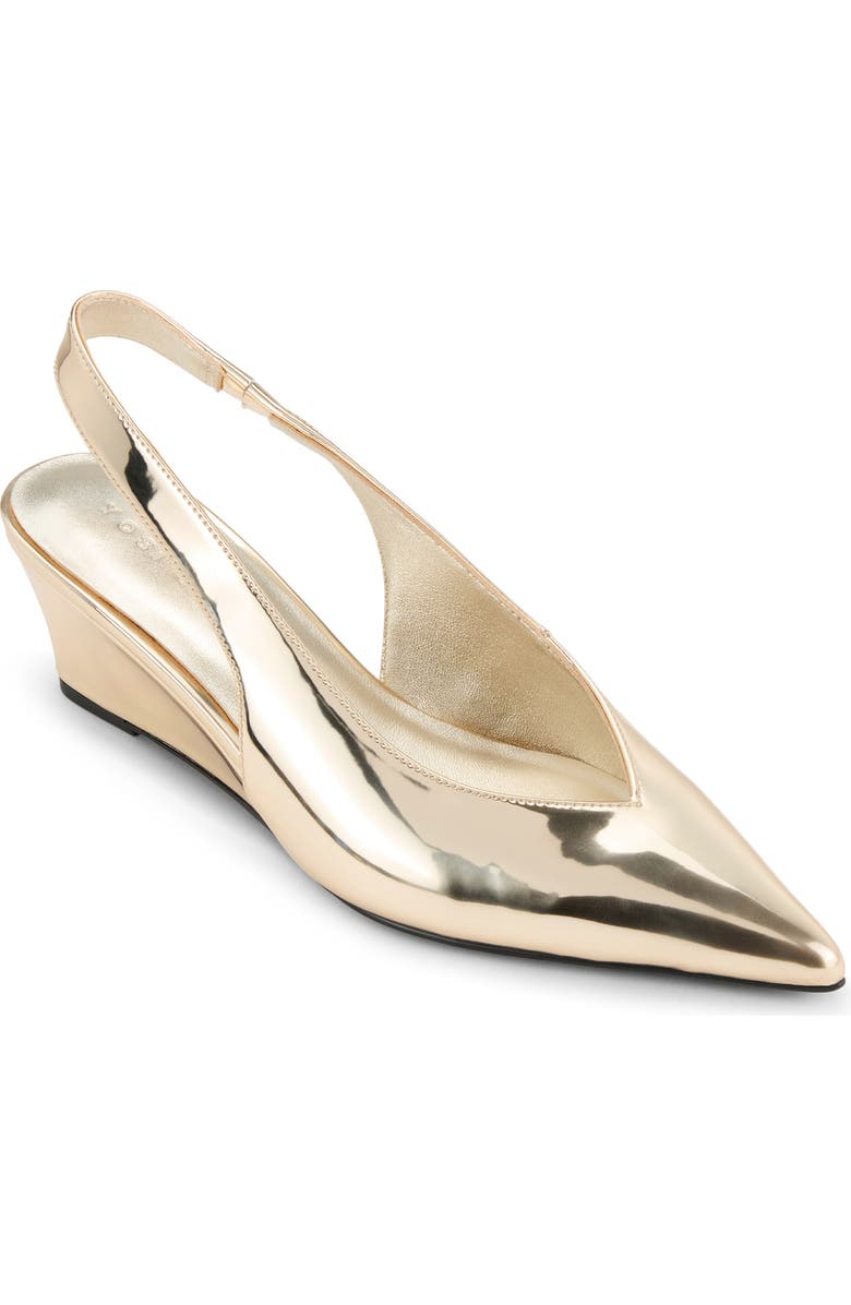 Yosi Samra Phoebe Slingback Pointed Toe Pump, Main, color, Gold
