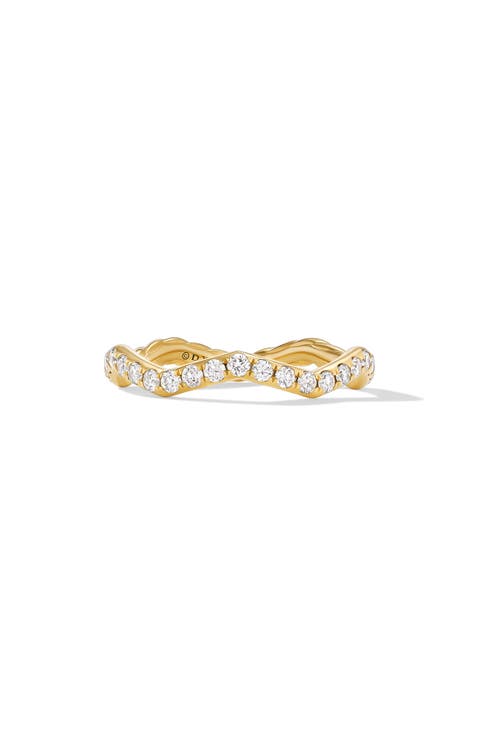 Zigzag Stax Ring in 18K Gold with Diamonds, 2mm
