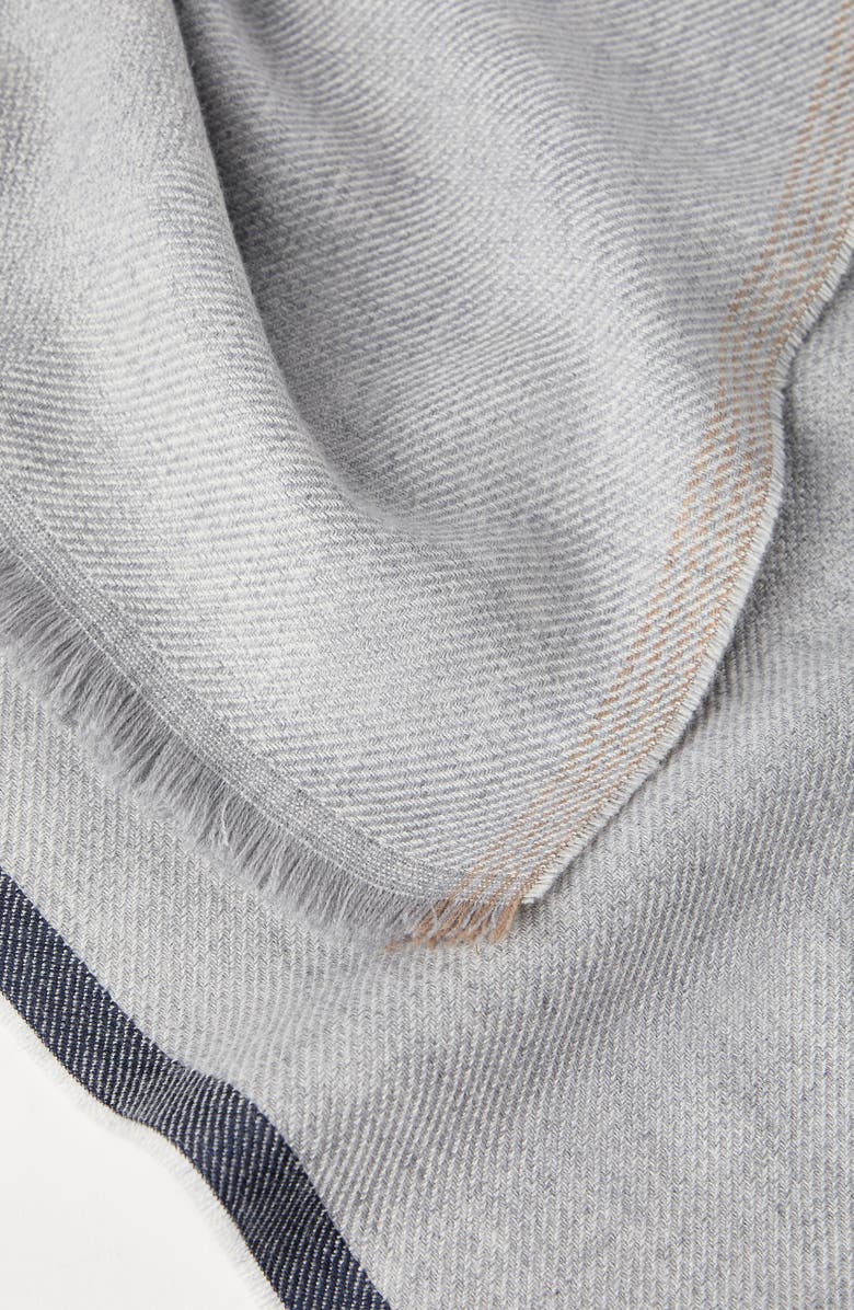 Brunello Cucinelli Wool and cashmere scarf, Alternate, color, Pearl Grey