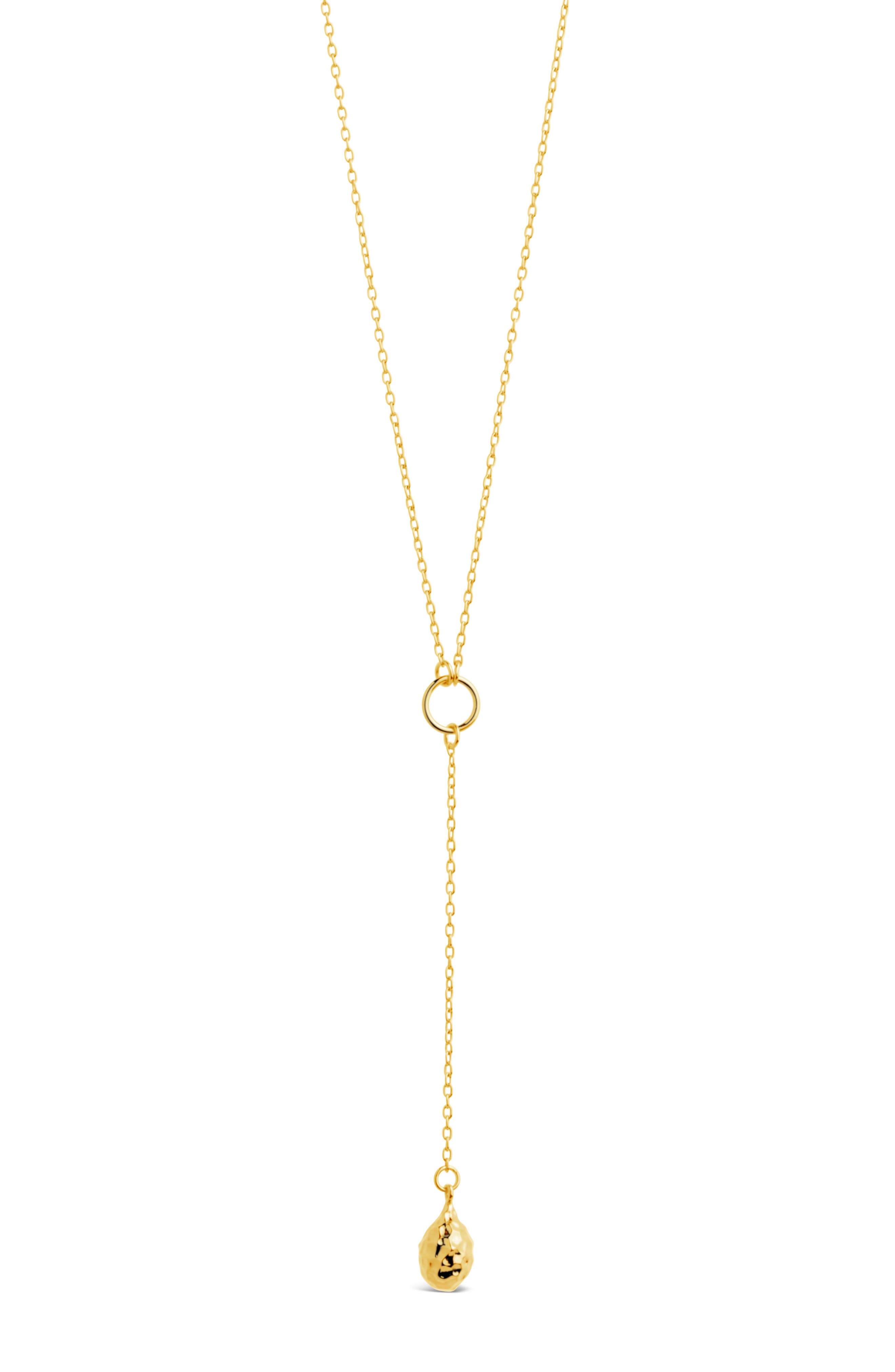 Sterling Forever Lee Molten Teardrop Y-Necklace