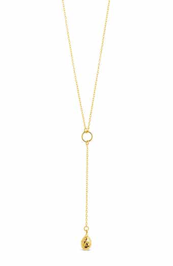 Sterling Forever Lee Molten Teardrop Y-Necklace