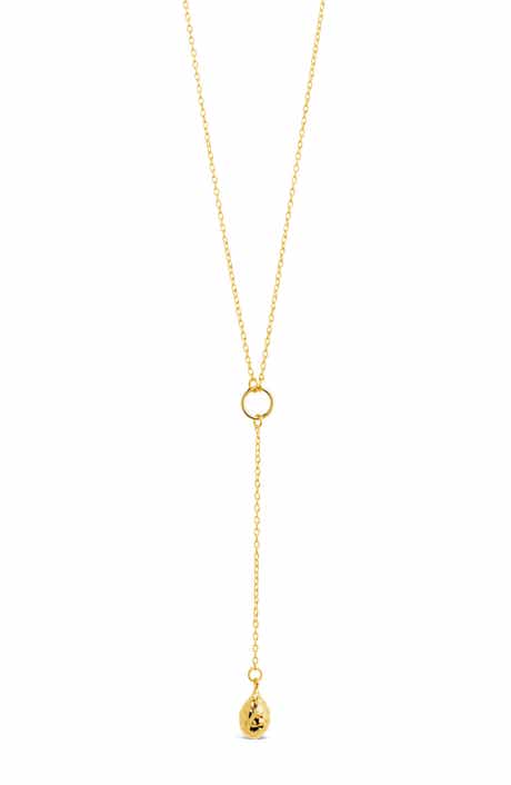 Sterling Forever Lee Molten Teardrop Y-Necklace