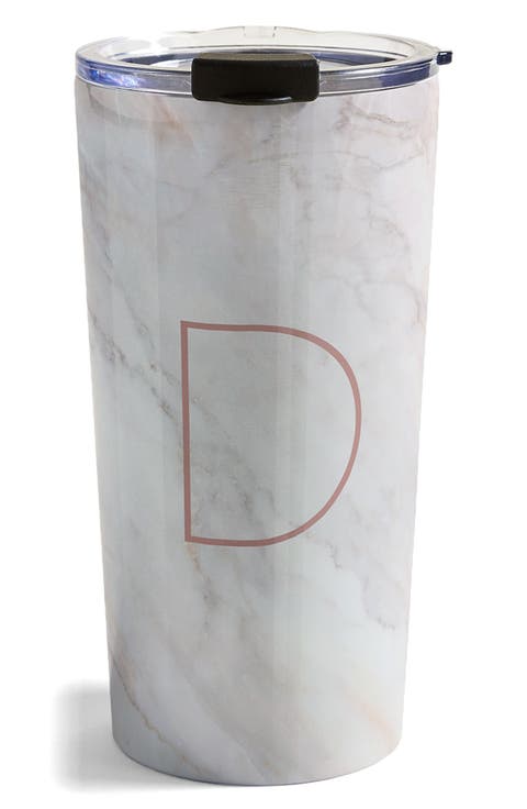 Marbled Monogram Travel Mug