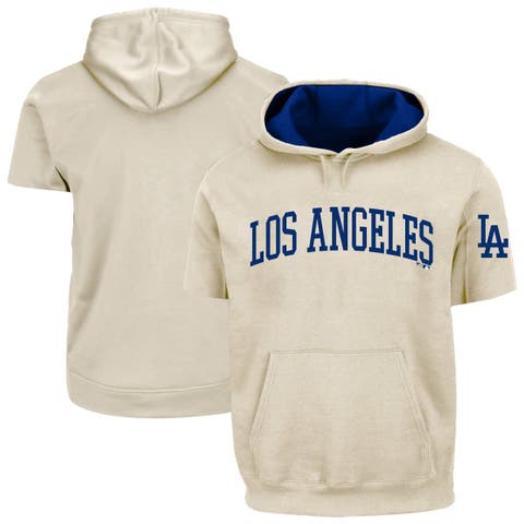 Men's Fanatics  Cream/Royal Los Angeles Dodgers Big & Tall Contrast Short Sleeve Hoodie