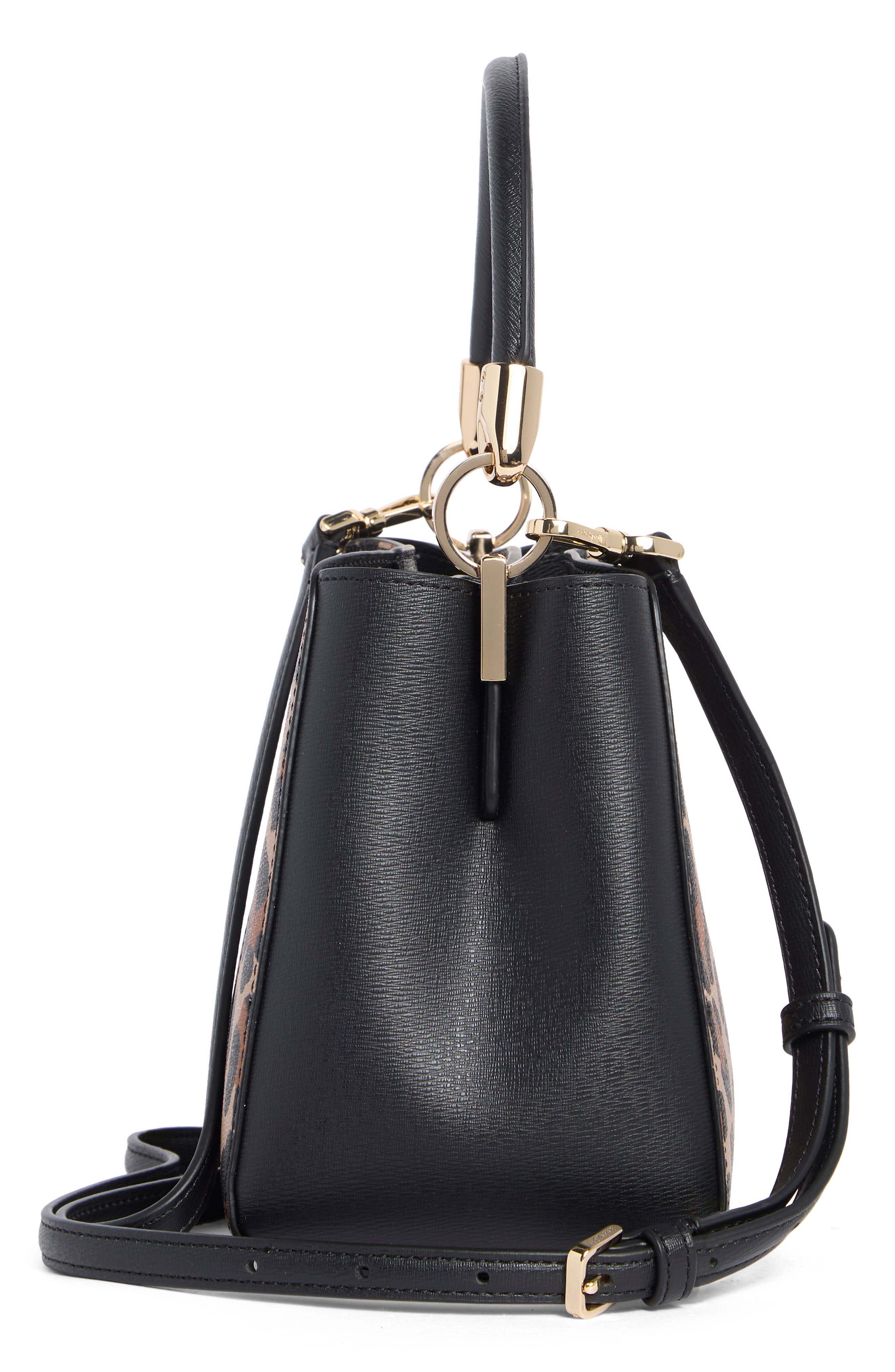 phoebe leopard print shoulder bag, Alternate, color, BROWN MULTI