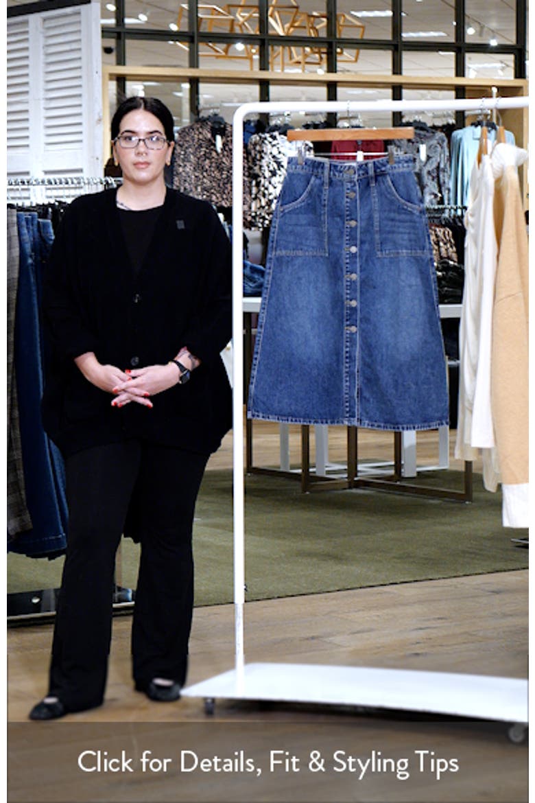 Button Front A-Line Denim Skirt video