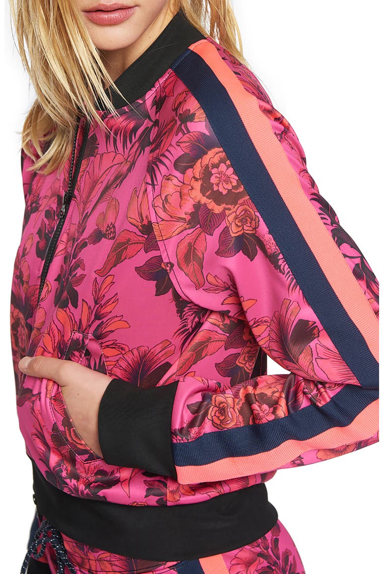Paradise Crop Track Jacket, Alternate, color, PINK