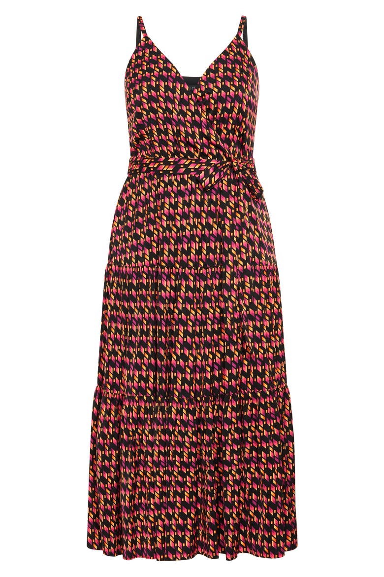 Nova Tiered Midi Dress, Alternate, color, ORANGE PRINT