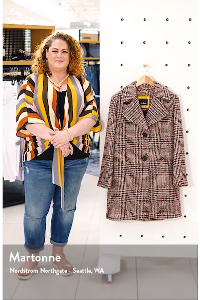 Grid Plaid Pleat Back Wool Blend Coat video