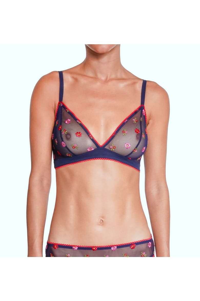 Bisou Lace Bralette, Alternate, color, Navy