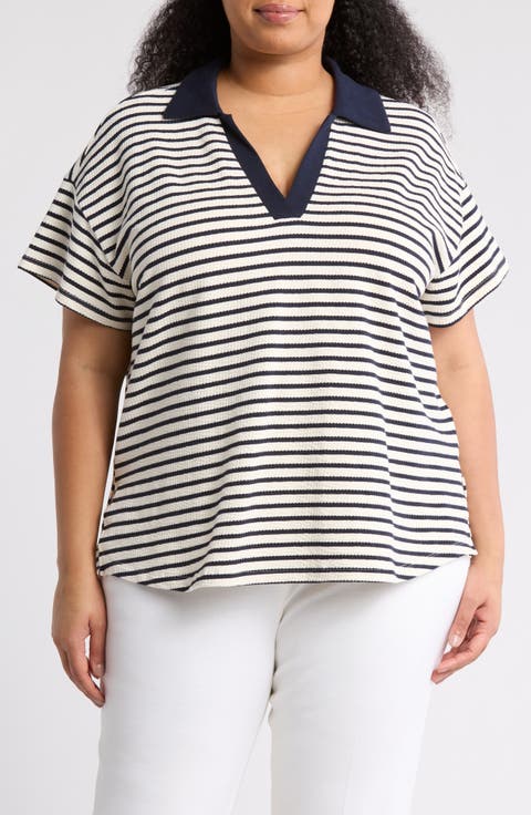 Striped Knit Polo