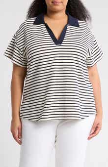 Adrianna Papell Striped Knit Polo