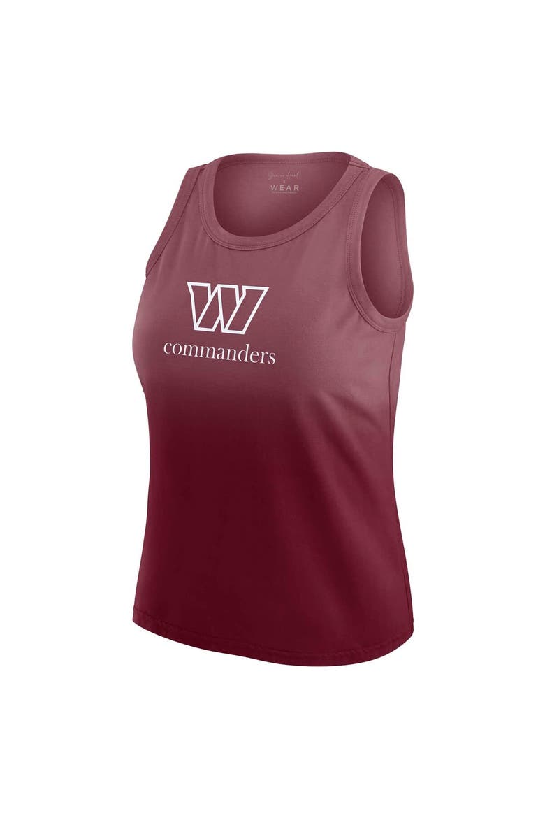 Women's WEAR by Erin Andrews x Gracie Hunt Burgundy Washington Commanders Ombre Tank Top, Alternate, color, Burgundy