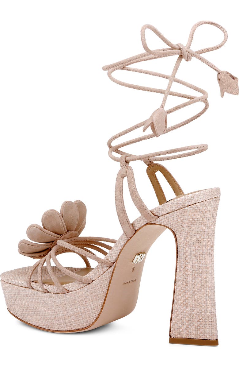 Badgley Mischka Collection Wanette Ankle Wrap Platform Sandal, Alternate, color, Beige Suede