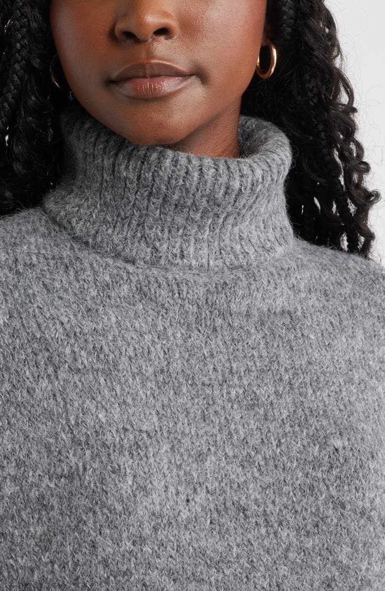 Treasure & Bond Fuzzy Turtleneck Sweater, Alternate, color, Grey