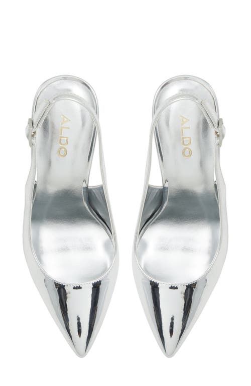 Aldo Meesha Slingback Pointed Toe Pump In Silver