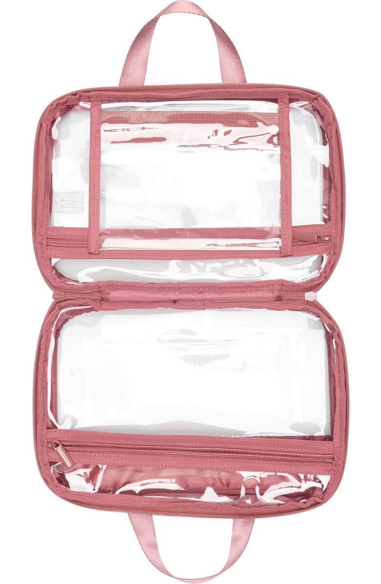 MYTAGALONGS Box Quilted Clear Toiletry Case, Alternate, color, Desert Rose