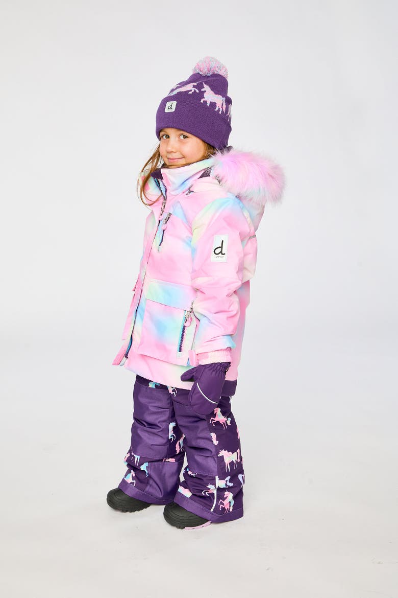 Play Multicolored Jacket & Unicorn Pants Two Piece Snowsuit, Alternate, color, Multicolored