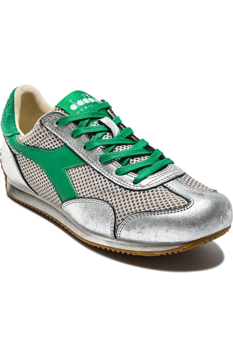 Diadora Equipe Stellar Sneaker, Main, color, Silver Metal/Green Peas Cream