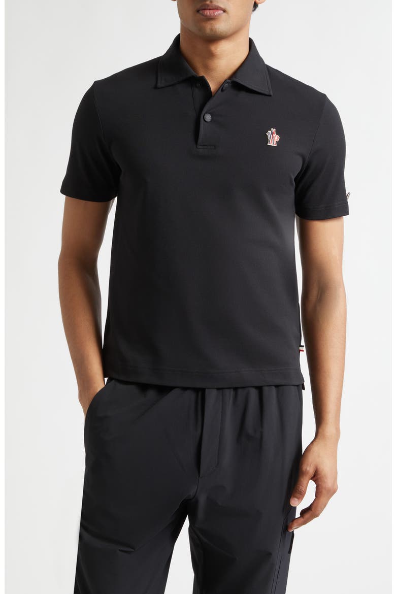 Logo Patch Piqué Polo, Main, color, BLACK