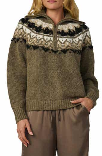 The Wells Fair Isle Wool Blend Half Zip Sweater