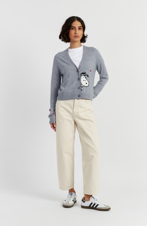 Chinti & Parker Wool Cashmere Snoopy Peek Cardigan In Gray