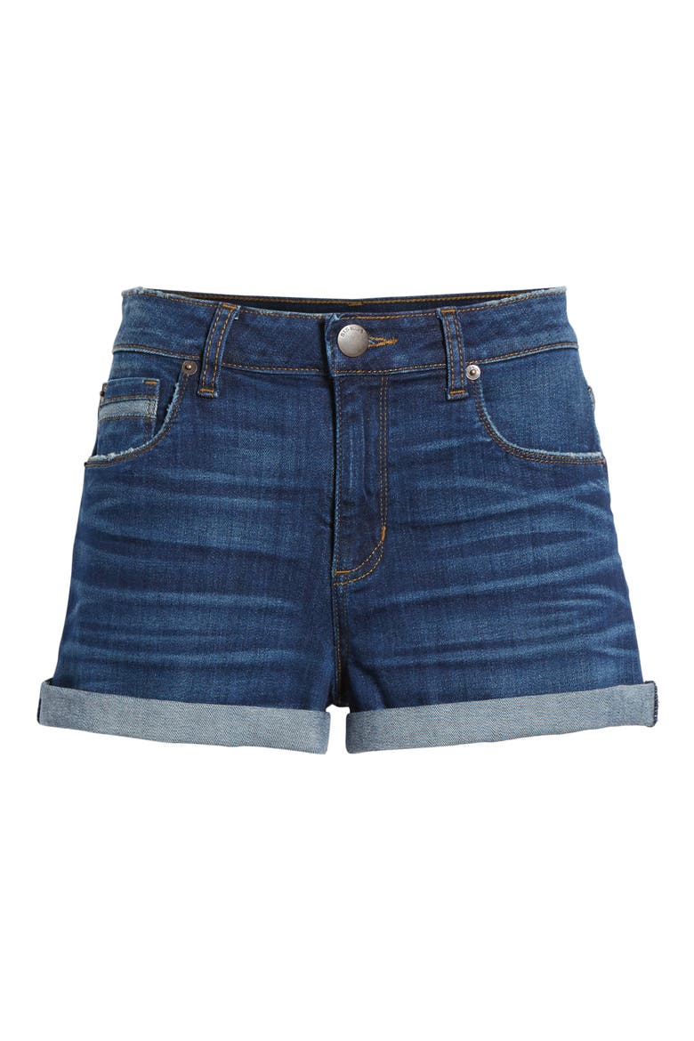 Rose Bowl Cuffed Denim Shorts, Alternate, color, SAGELAND