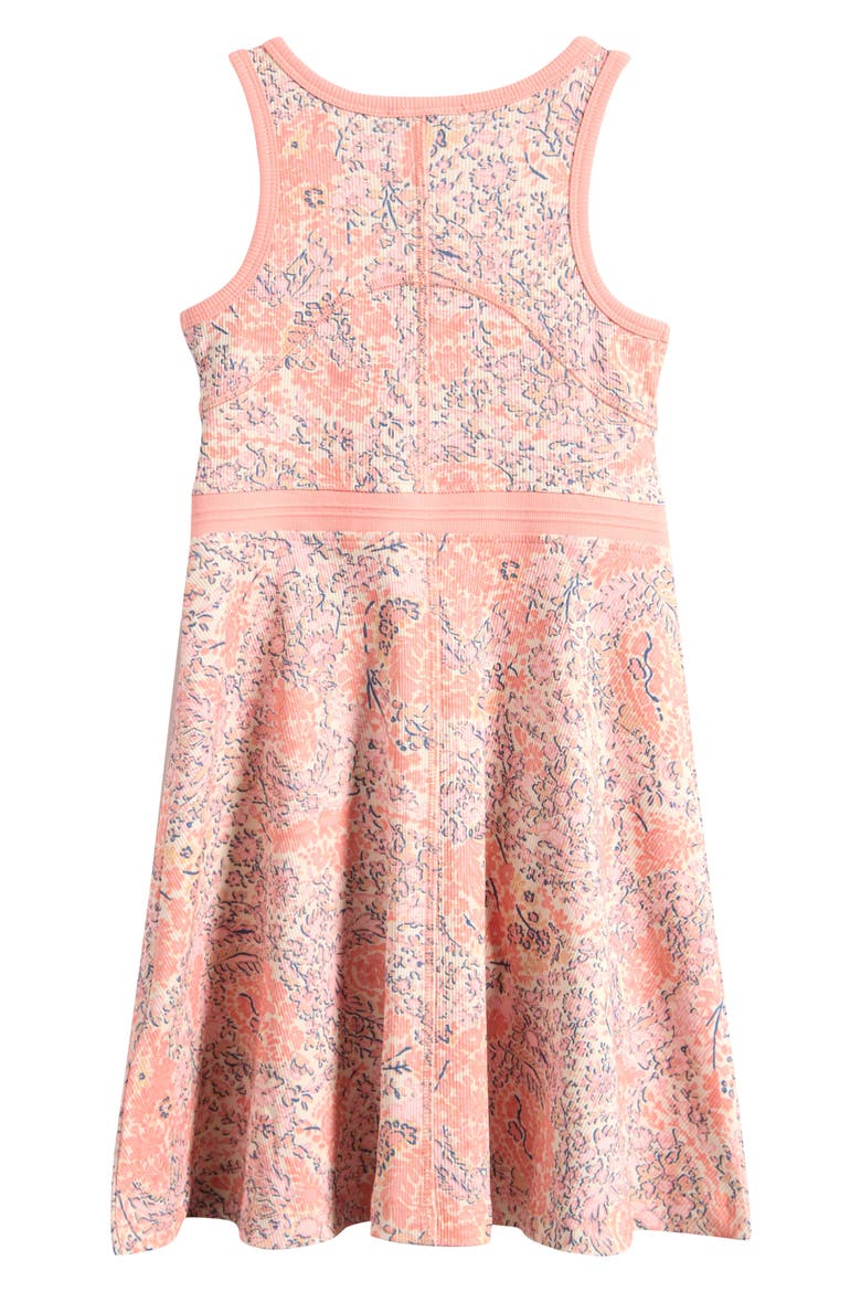 Kids' Rib Tank Dress, Alternate, color, PEACH MULTI