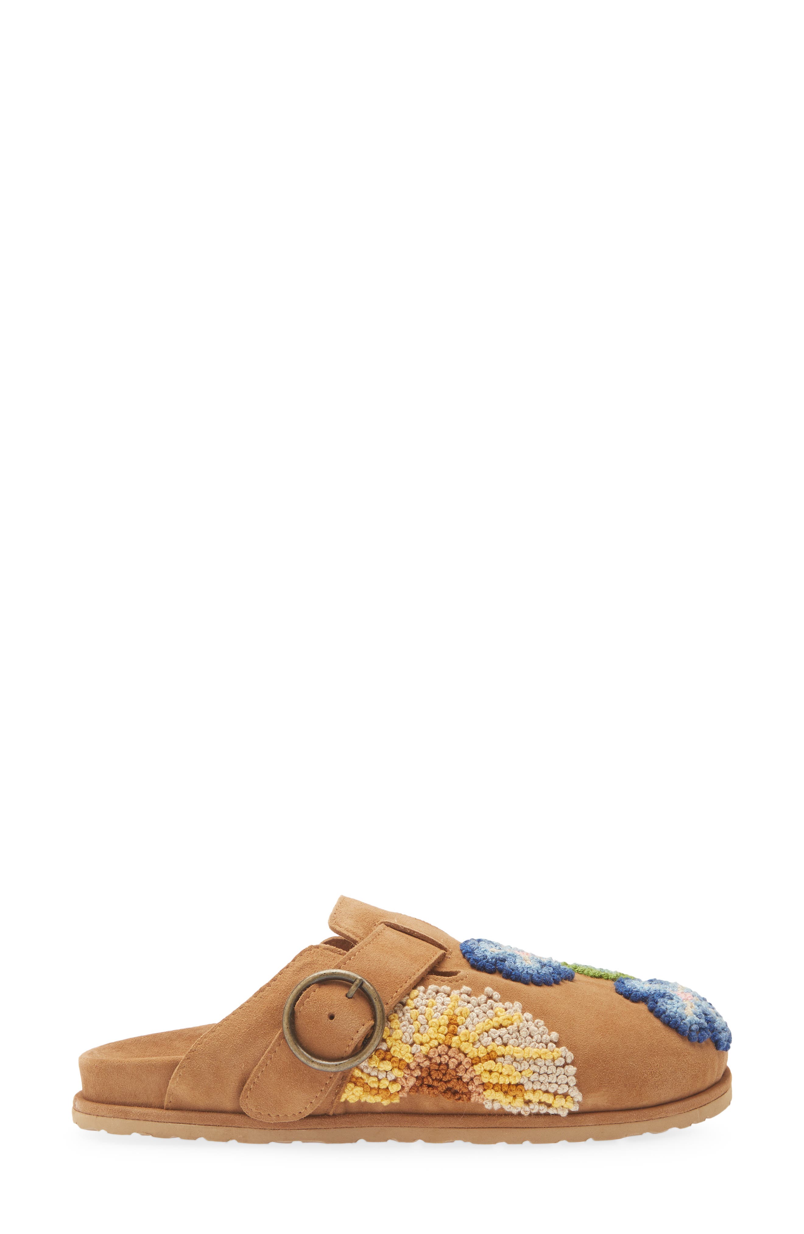 Laidback London Drift French Knot Slide Sandal, Alternate, color, Mustard Suede / Multi