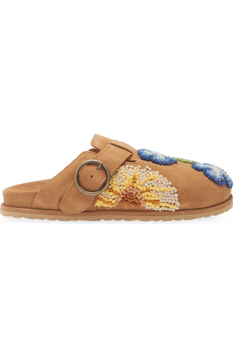 Laidback London Drift French Knot Slide Sandal, Alternate, color, Mustard Suede / Multi