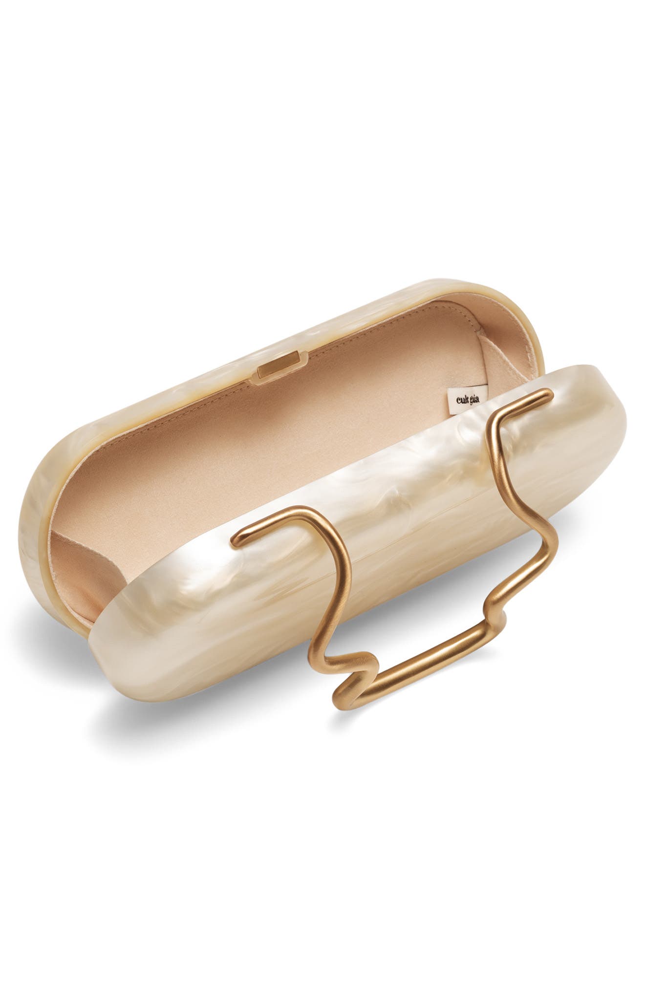 Ilaria Acrylic Clutch, Alternate, color, IVORY