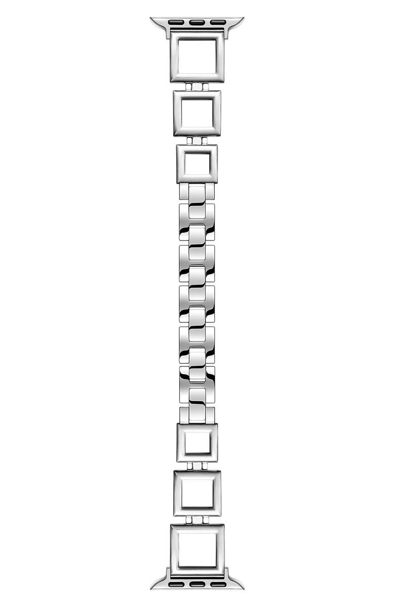 The Posh Tech Journey Stainless Steel Apple Watch<sup>®</sup> Watchband, Main, color, Silver