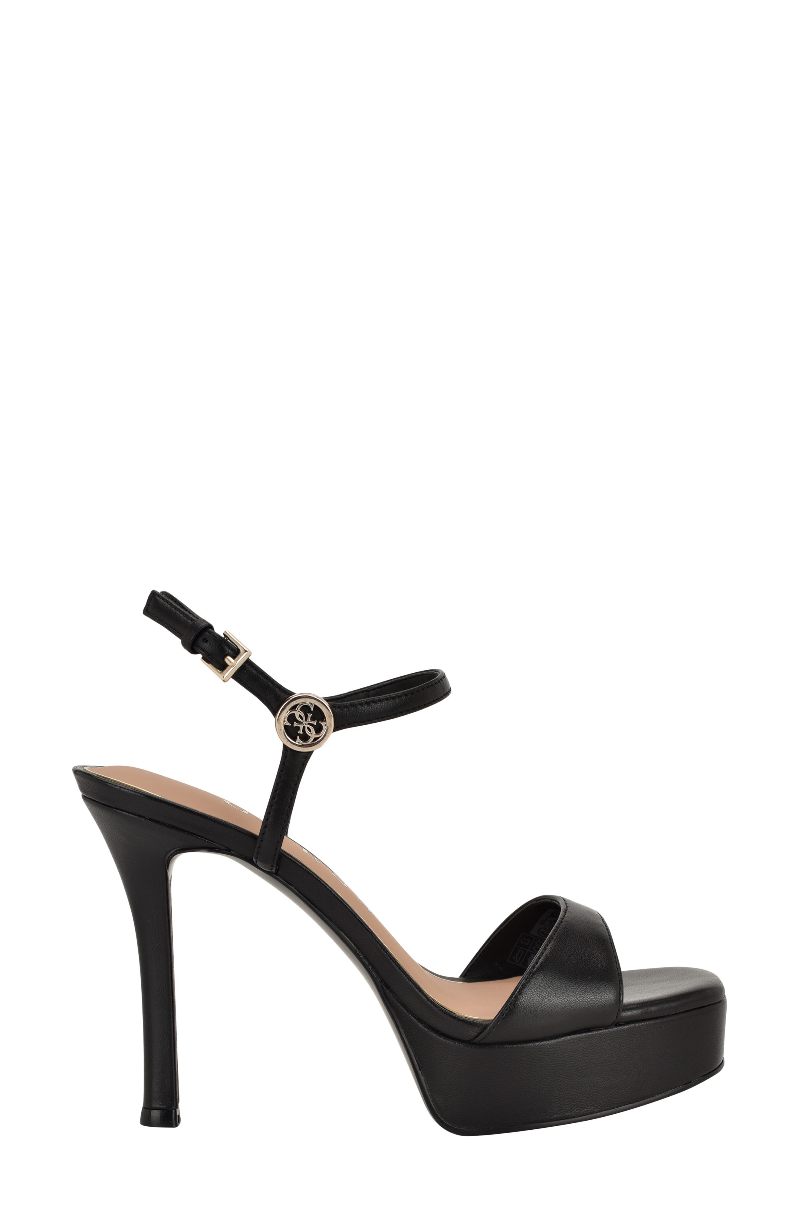 GUESS Hendora Ankle Strap Platform Sandal, Alternate, color, Black