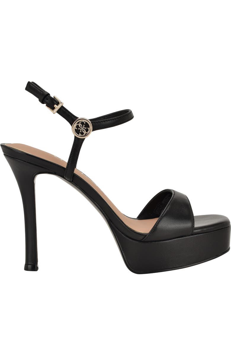 GUESS Hendora Ankle Strap Platform Sandal, Alternate, color, Black