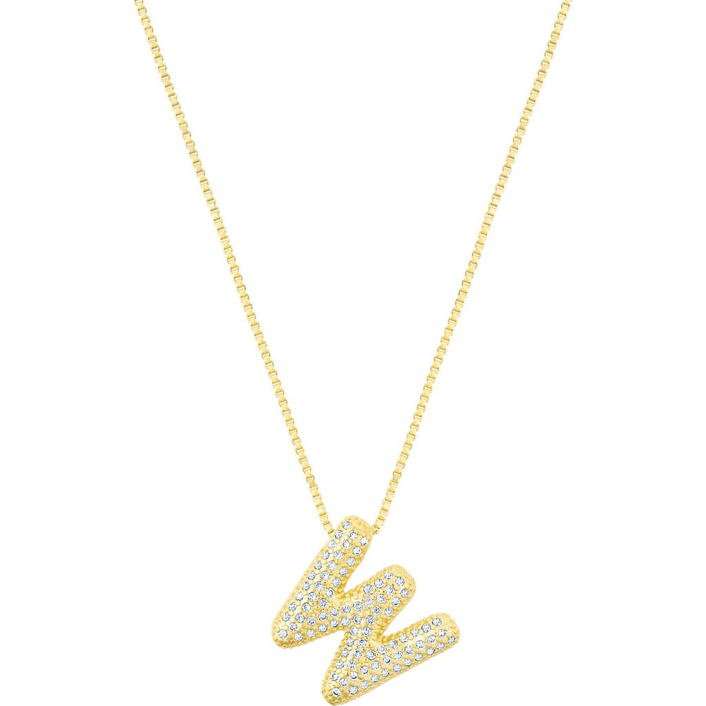 Adornia Pavé Bubble Initial Pendant Necklace In Gold-w
