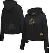 PRO STANDARD Women's Pro Standard  Black Boston Bruins Jewels Cropped Pullover Hoodie