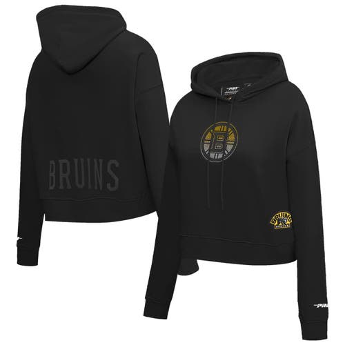 Pro Standard Black Boston Bruins Jewels Cropped Pullover Hoodie