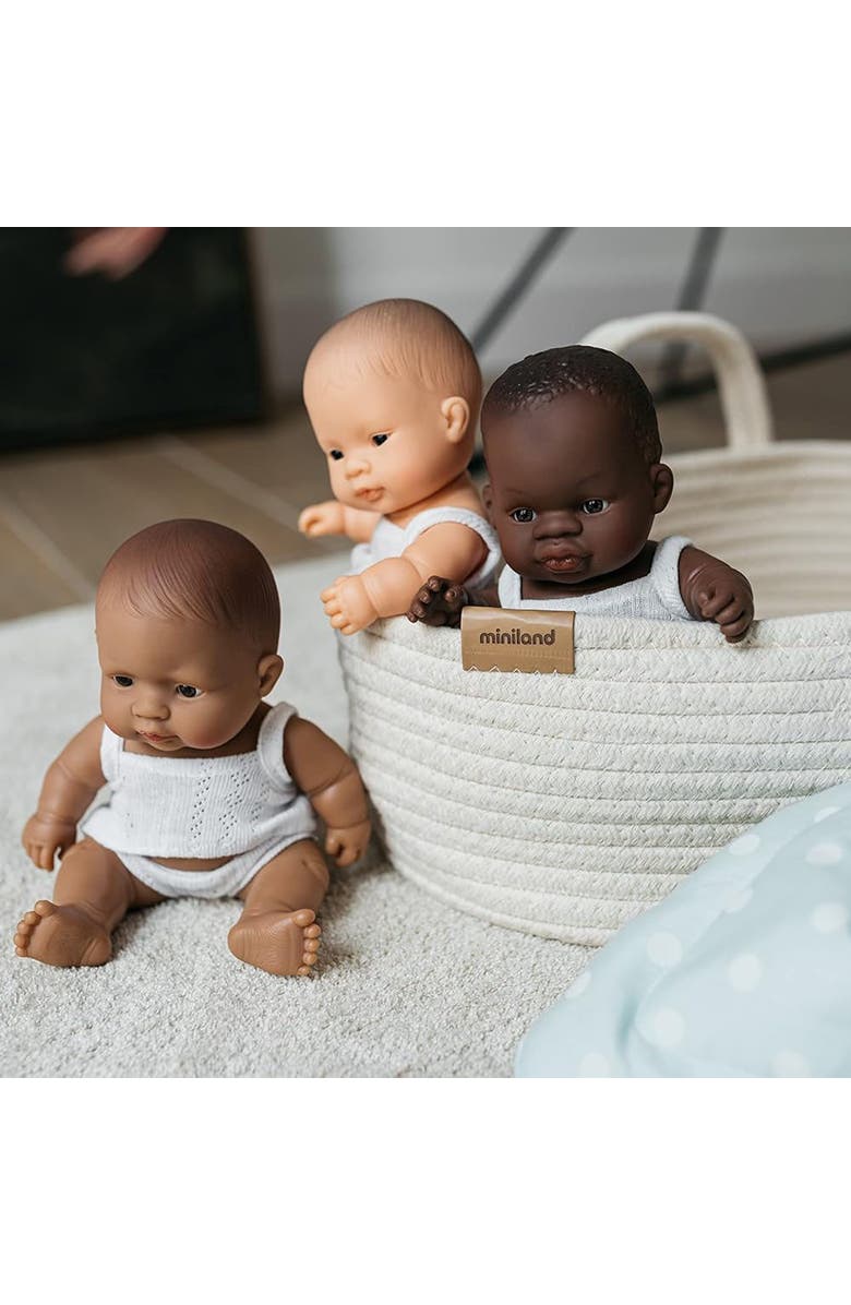 Miniland Cotton Doll Basket, Alternate, color, Beige Multi