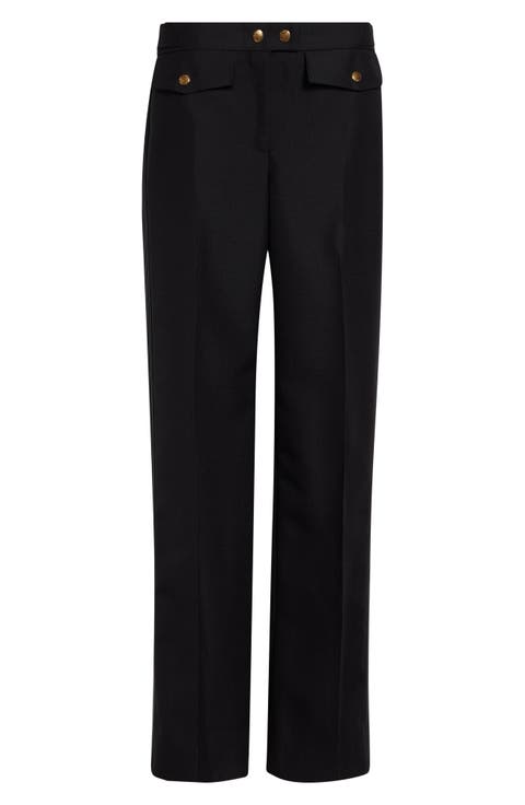Straight Leg Wool & Mohair Trousers