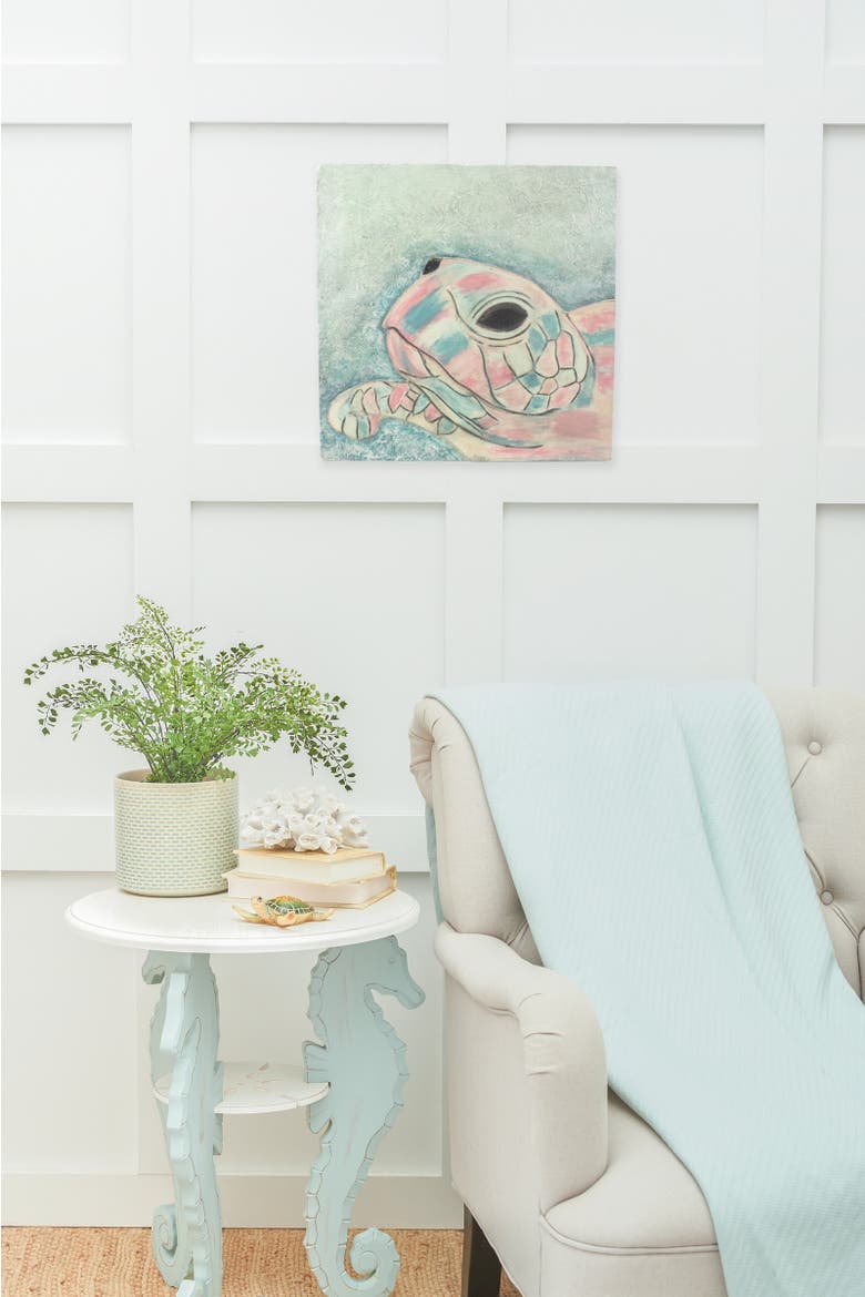 5.5" Resin Sea Turtle Tabletop Figurine Coastal Beach Decor, Alternate, color, Green
