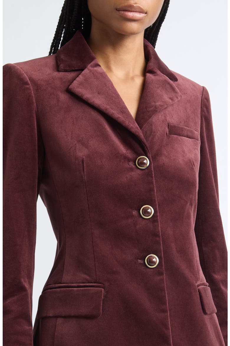 Raelynn Velvet Jacket, Alternate, color, BURGUNDY