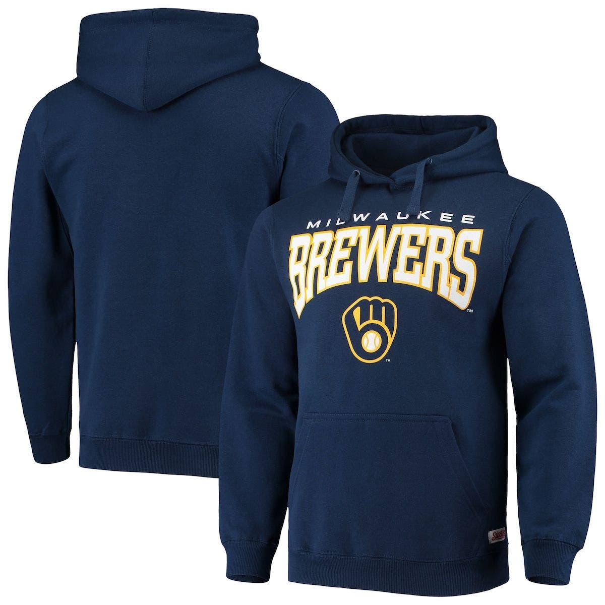 STITCHES Men's Stitches Navy Milwaukee Brewers Team Logo Pullover ...