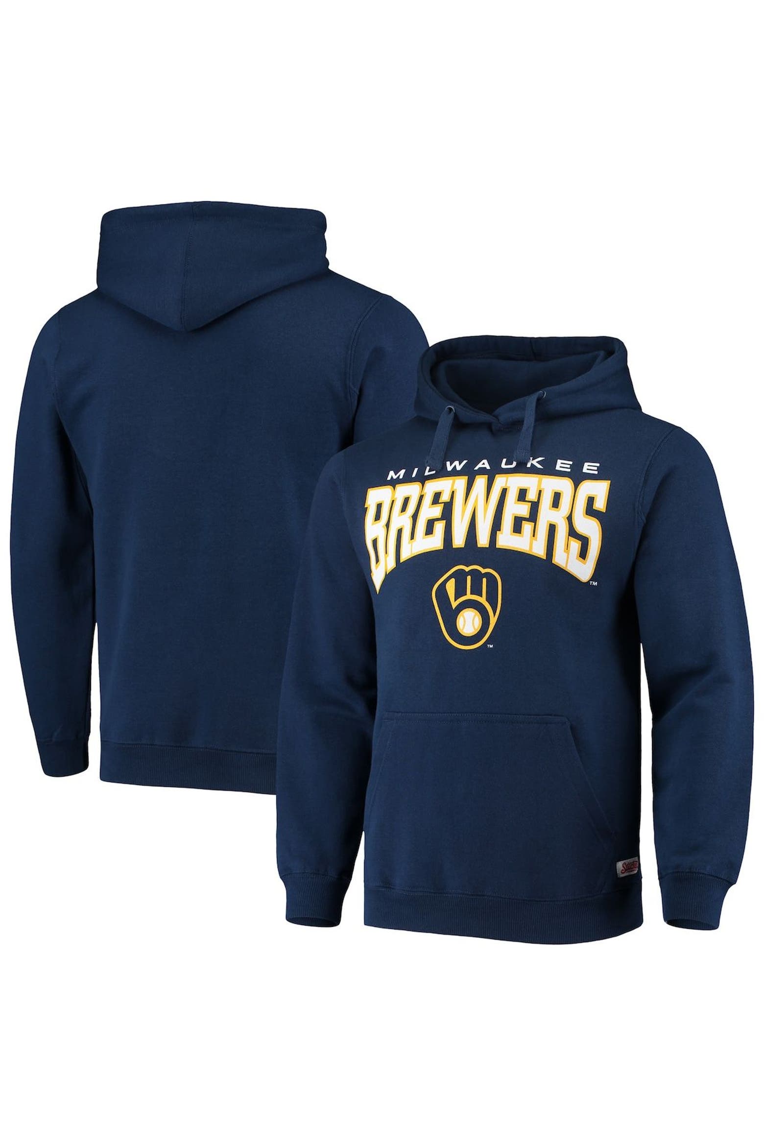 Stych Logo STITCHES Men's Stitches Navy Milwaukee Brewers Team Logo Pullover ...